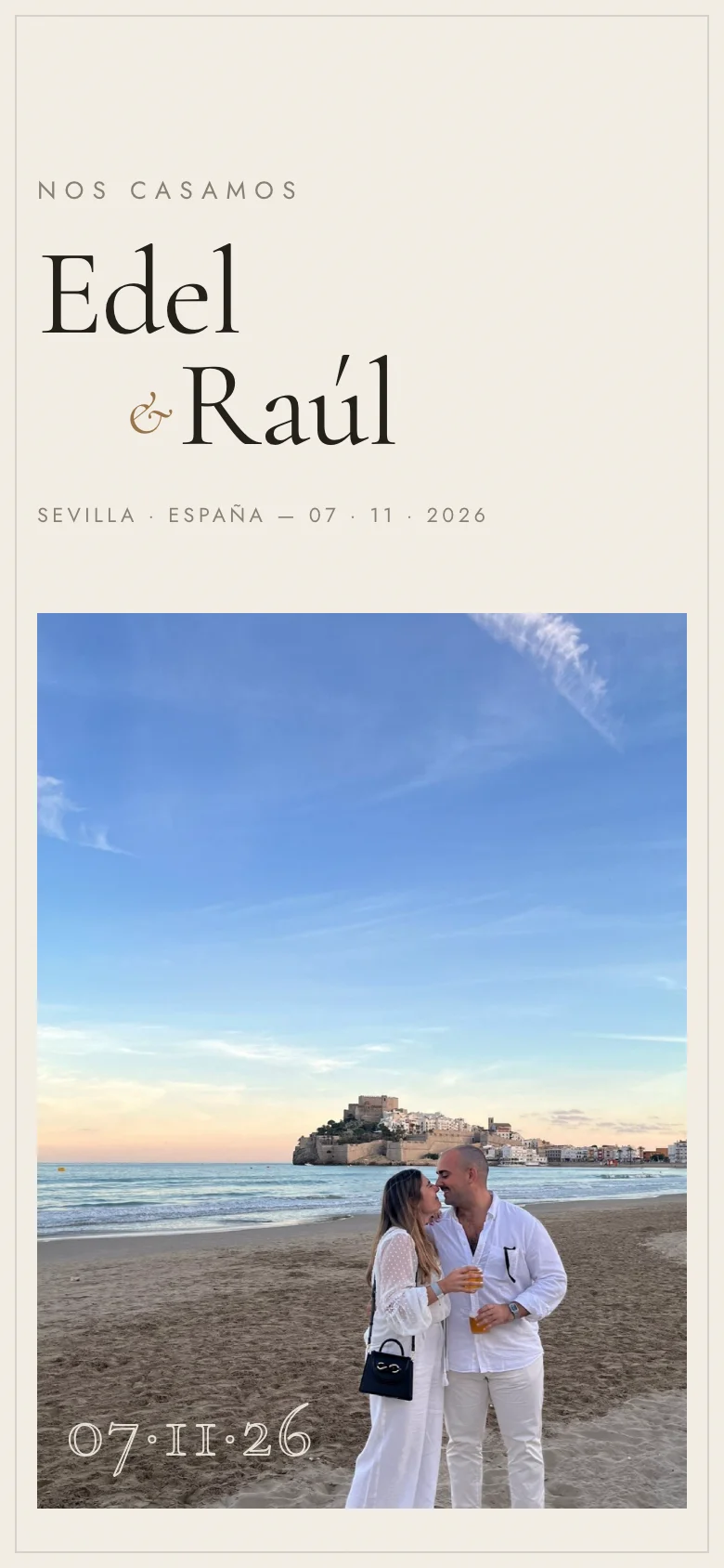 Edel & Raúl: invitación en móvil